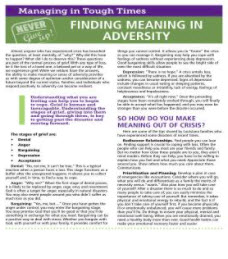 Finding Meaning In Adversity
